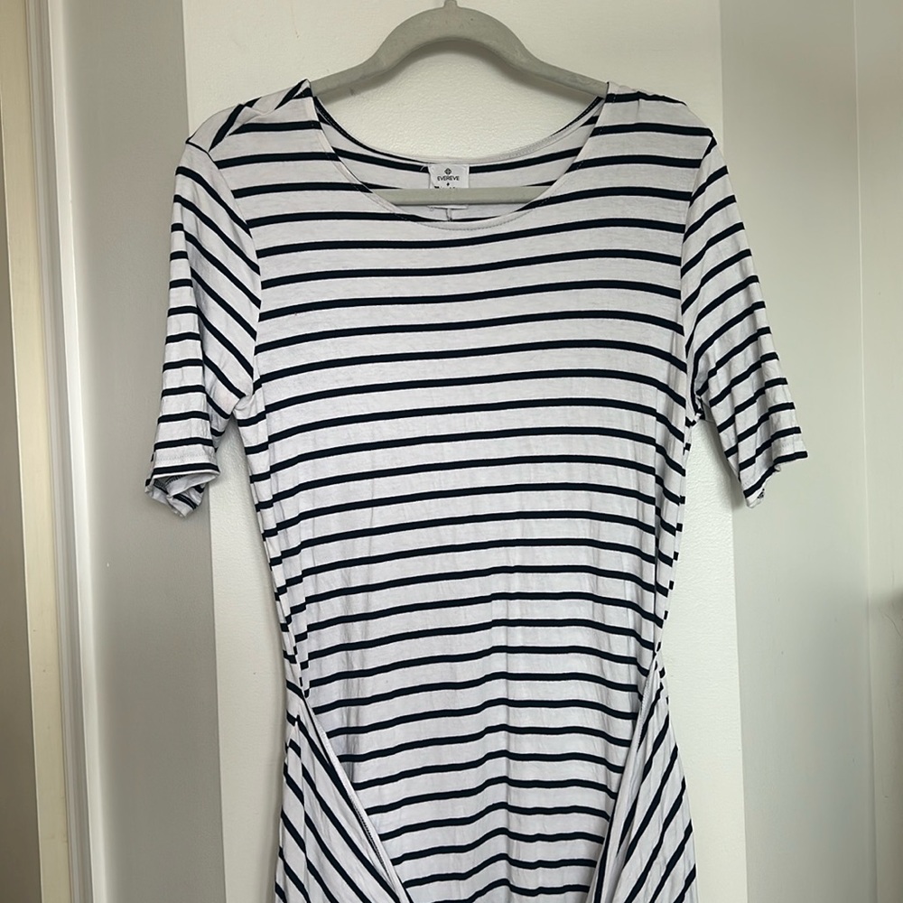 stripe dress with tie detail